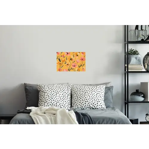 Bloemen - Geschilderd - Geel Muursticker klein -slaapkamer