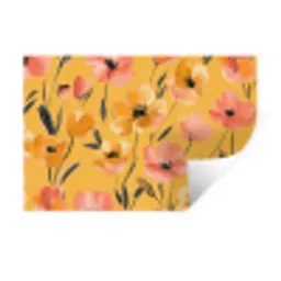 Bloemen - Geschilderd - Geel Muursticker klein -3d