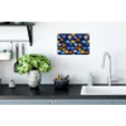 Bloemen - Patroon - Blauw - Contrast Muursticker klein -keuken