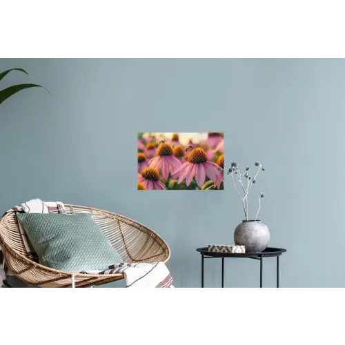 Bloemen - Paars - Bijen Muursticker klein -plant