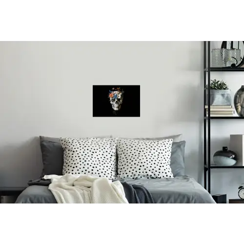 Bloemen - Schedel - Kleurrijk Muursticker klein -slaapkamer