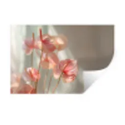 Bloemen - Stelen - Roze - Schaduw Muursticker klein -3d