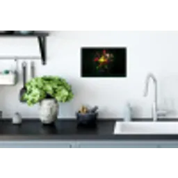 Bloemen - Vaas - Zwart Muursticker klein -keuken