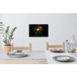 Bloemen - Vaas - Zwart Muursticker klein -eettafel
