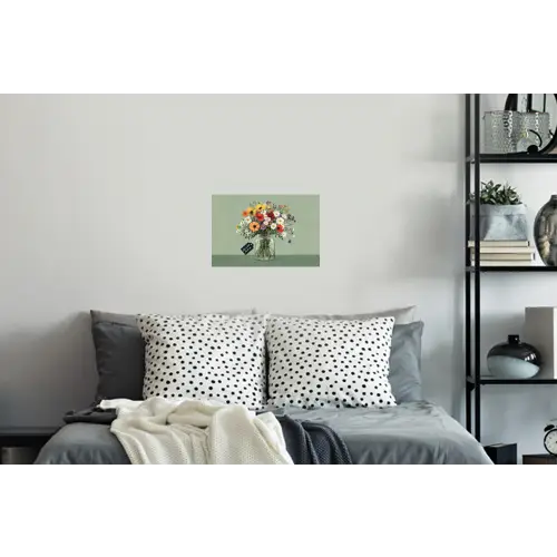 Bloemen - Vaas - Kaartje Muursticker klein -slaapkamer