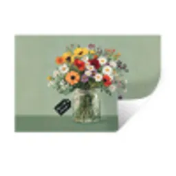 Bloemen - Vaas - Kaartje Muursticker klein -3d