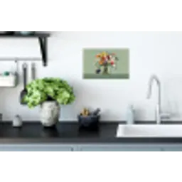 Bloemen - Vaas - Kaartje Muursticker klein -keuken