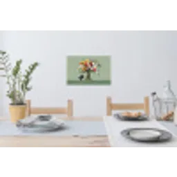 Bloemen - Vaas - Kaartje Muursticker klein -eettafel