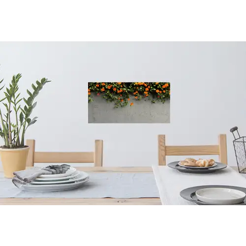 Bloemen - Muur - Oranje Muursticker klein -eettafel