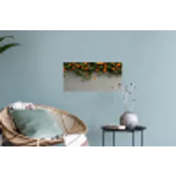Bloemen - Muur - Oranje Muursticker klein -plant