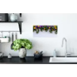 Bloemen - Muur - Geel - Paars Muursticker klein -keuken