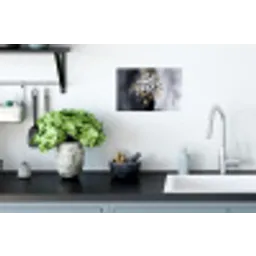 Bloemen - Wit - Vaas - Abstract Muursticker klein -keuken