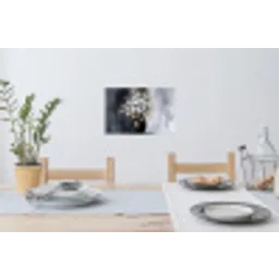Bloemen - Wit - Vaas - Abstract Muursticker klein -eettafel