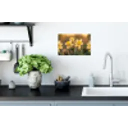 Bloemen - Geel - Wazig Muursticker klein -keuken