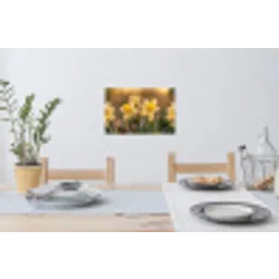 Bloemen - Geel - Wazig Muursticker klein -eettafel