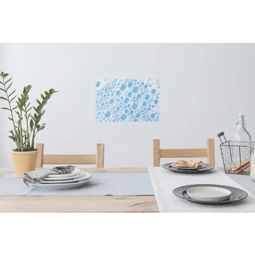 Schuim - Bubbels - Blauw Muursticker klein -eettafel