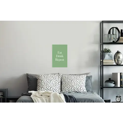 Eten - Drinken - Tekst - Mintgroen Muursticker klein -slaapkamer