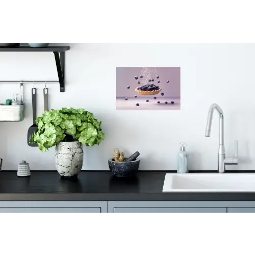 Eten - Taart - Bessen - Blauw Muursticker klein -keuken