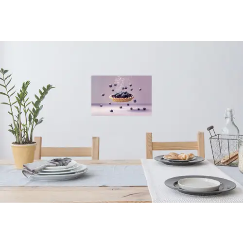 Eten - Taart - Bessen - Blauw Muursticker klein -eettafel