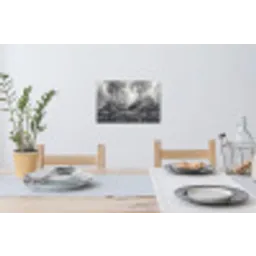 Bos - Hert - Zwart - Wit Muursticker klein -eettafel