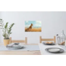 Vos - Gras - Wolken - Oranje Muursticker klein -eettafel