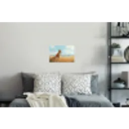 Vos - Gras - Wolken - Oranje Muursticker klein -slaapkamer