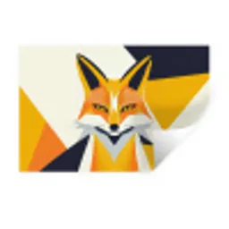 Vos - Oranje - Abstract - Driehoeken Muursticker klein -3d