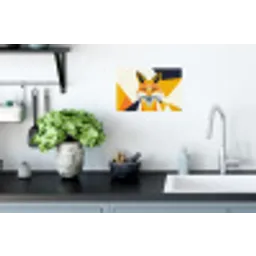 Vos - Oranje - Abstract - Driehoeken Muursticker klein -keuken