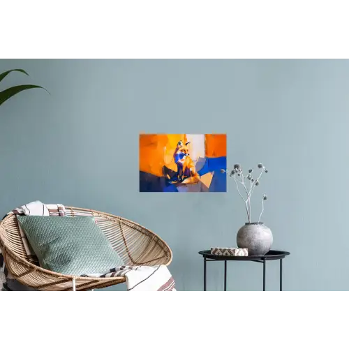 Vos - Oranje - Vormen - Abstract Muursticker klein -plant
