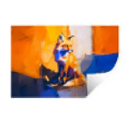 Vos - Oranje - Vormen - Abstract Muursticker klein -3d