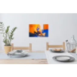 Vos - Oranje - Vormen - Abstract Muursticker klein -eettafel