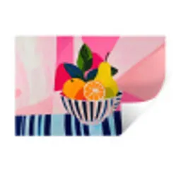 Fruit - Abstracte achtergrond - Roze Muursticker klein -3d