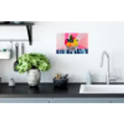 Fruit - Abstracte achtergrond - Roze Muursticker klein -keuken