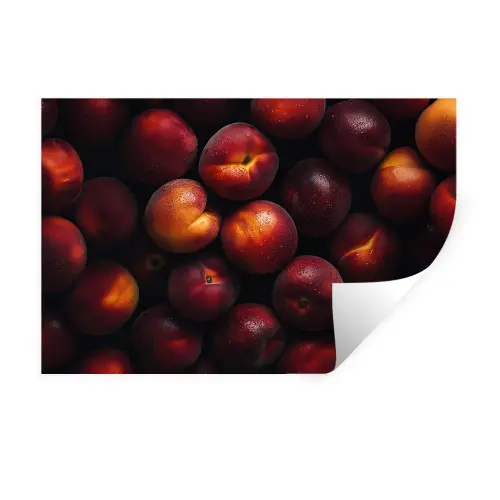 Fruit - Close up - Nectarines Muursticker klein -3d
