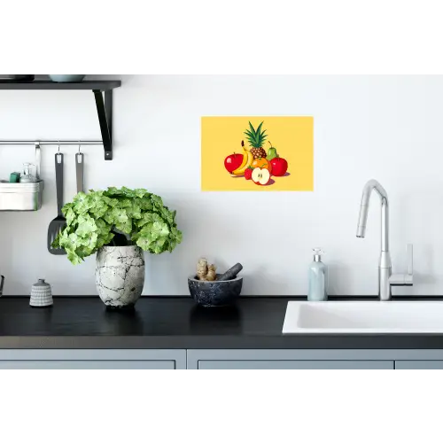 Fruit - Illustratie - Kleurrijk Muursticker klein -keuken