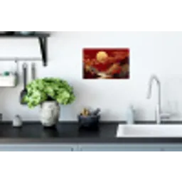 Volle maan - Landschap - Waterval Muursticker klein -keuken