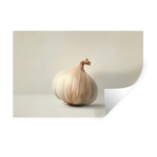 Knoflook - Natuurlijk - Beige Muursticker klein -3d