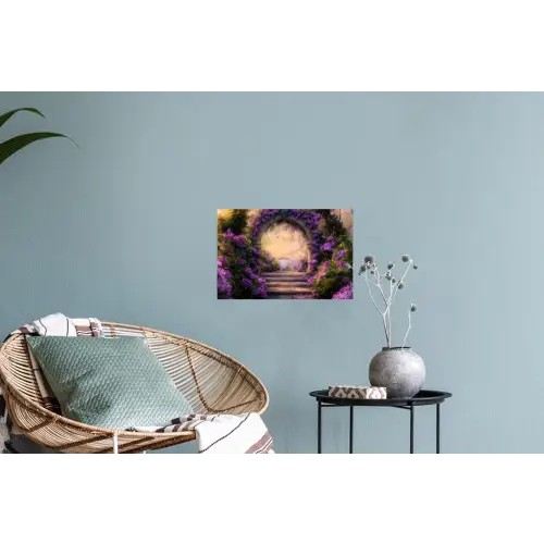 Poort - Paars - Bloemen Muursticker klein -plant