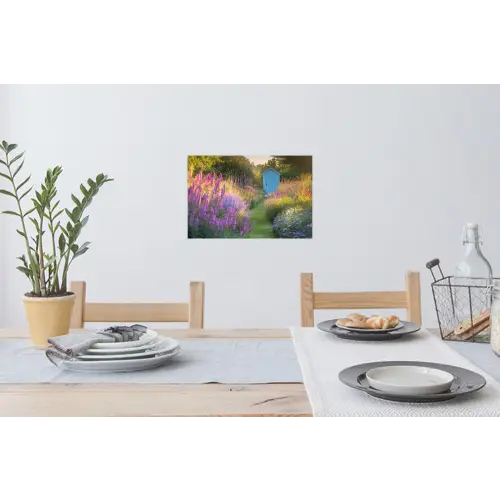 Tuinhuisje - Blauw - Bloemen Muursticker klein -eettafel
