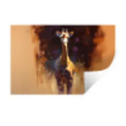 Giraf - Bruin - Abstract - Geschilderd Muursticker klein -3d