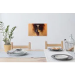 Giraf - Bruin - Abstract - Geschilderd Muursticker klein -eettafel