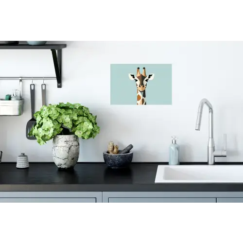 Giraffe - Illustratie - Bruin - Minimalistisch Muursticker klein -keuken