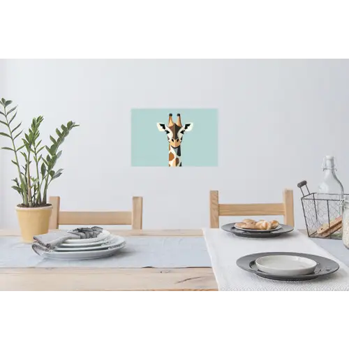 Giraffe - Illustratie - Bruin - Minimalistisch Muursticker klein -eettafel