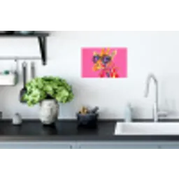 Giraf - Roze - Bril - Sjaal Muursticker klein -keuken