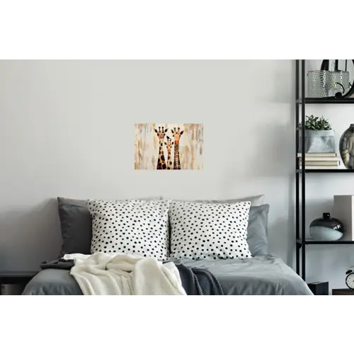 Giraffen - Cartoon - Crème Muursticker klein -slaapkamer
