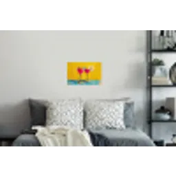 Glazen - Cocktail - Citroen - Kers Muursticker klein -slaapkamer