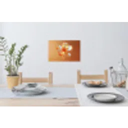 Glazen - Bloem - Oranje Muursticker klein -eettafel