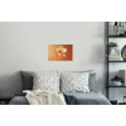 Glazen - Bloem - Oranje Muursticker klein -slaapkamer