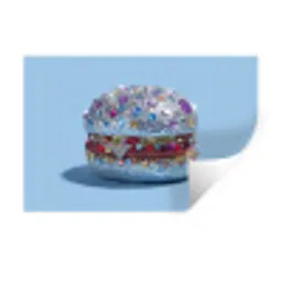 Glitters - Hamburger - Blauw Muursticker klein -3d