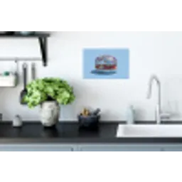 Glitters - Hamburger - Blauw Muursticker klein -keuken